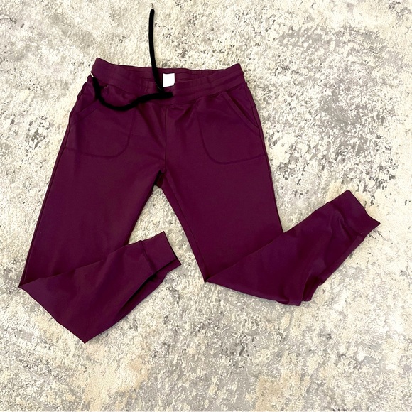 ZYIA Pants - Zyia Active Joggers Womens Large Drawstings Burgundy Red Athletic Athleisure